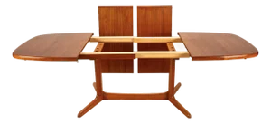 1980s Rasmus Danish Modern Teak Extension Dining Table 2 Leaves Denmark MCM 98.5"
