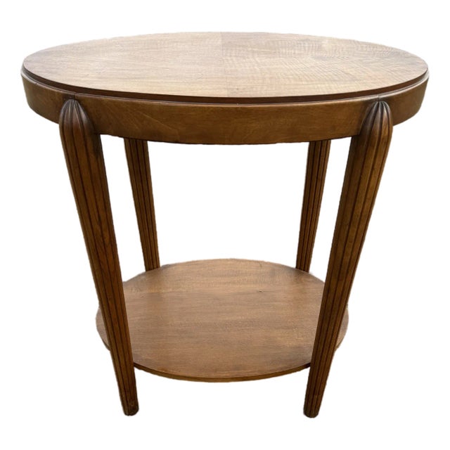 1940s Vintage French Art Deco Solid Walnut Coffee Table or Side Table For Sale