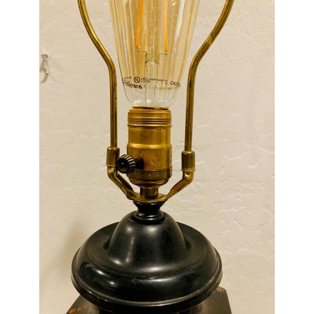 Satsuma Style 1920s Porcelain Table Lamp With Applied Gold and Enamel Decor For Sale - Image 9 of 11