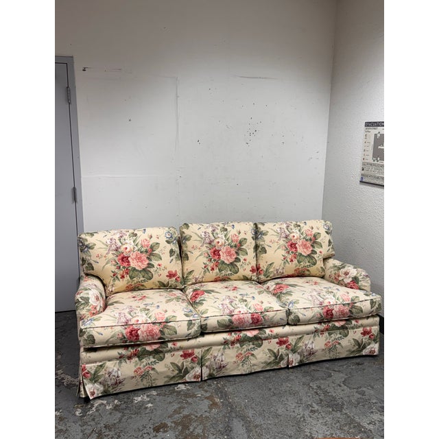 Shabby Chic Floral Printed + Plush Sofa For Sale In San Francisco - Image 6 of 12
