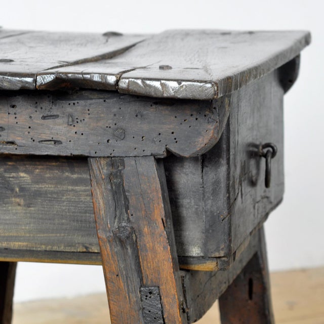 Brown Spanish Oak Side Table, 1750 For Sale - Image 8 of 16