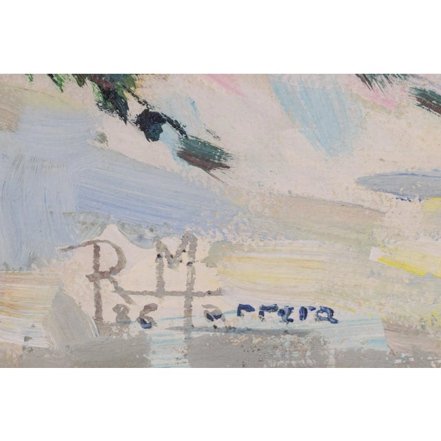 Paper R. Marrera, Impressionist Snowscape, Mid 20th-Century, Oil on Paper, Framed For Sale - Image 7 of 13