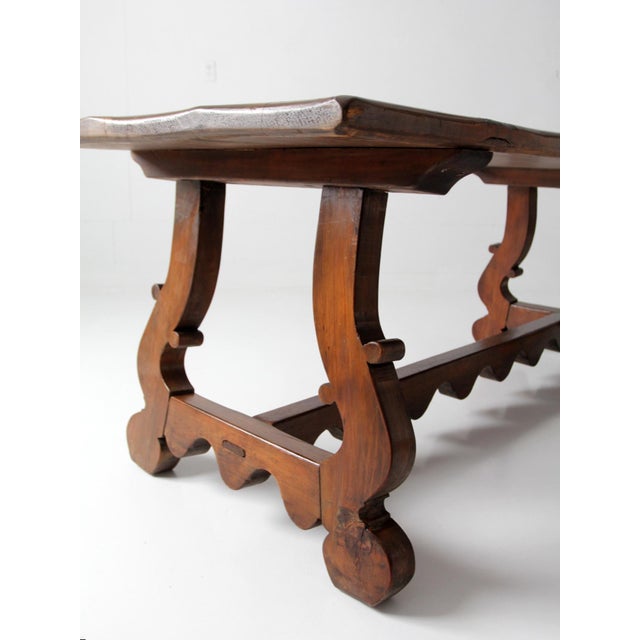 Antique Spanish Revival Trestle Table For Sale - Image 6 of 18