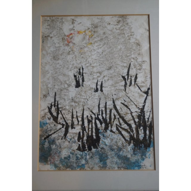 1970s 1970s Mitsuzo Yamada Signed and Numbered Original Etching, Framed For Sale - Image 5 of 9