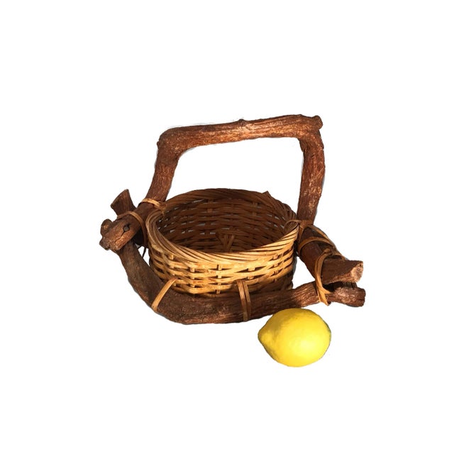 Antique Folk Art Vine Basket Collectors Art Piece For Sale In Los Angeles - Image 6 of 9