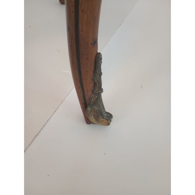 Vintage French Walnut Leather Top Long Desk For Sale - Image 13 of 17