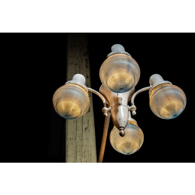 Metal Antique Harry J. Bosworth Dental Lamp With Holophane Shades For Sale - Image 7 of 11