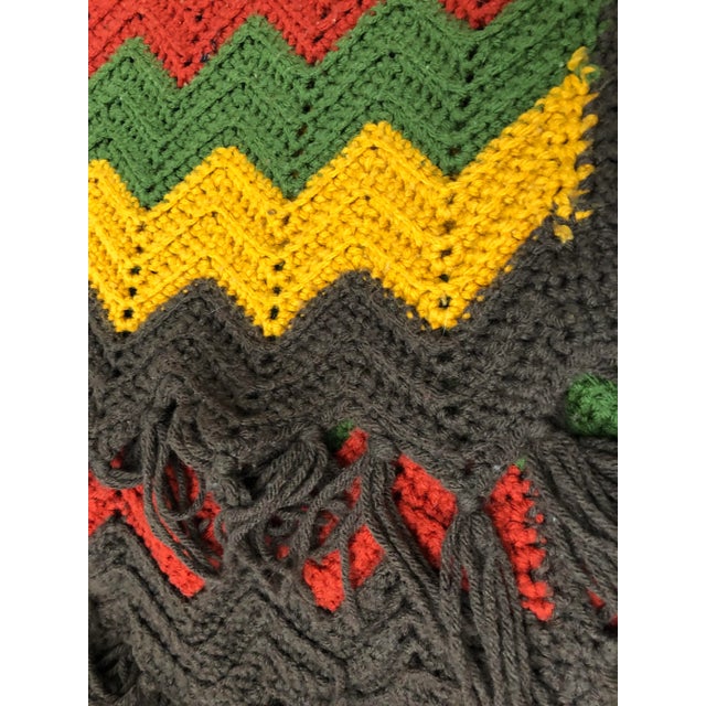 Mid-Century Modern VIntage Hand Crafted Blanket Throw Colors For Sale - Image 3 of 5