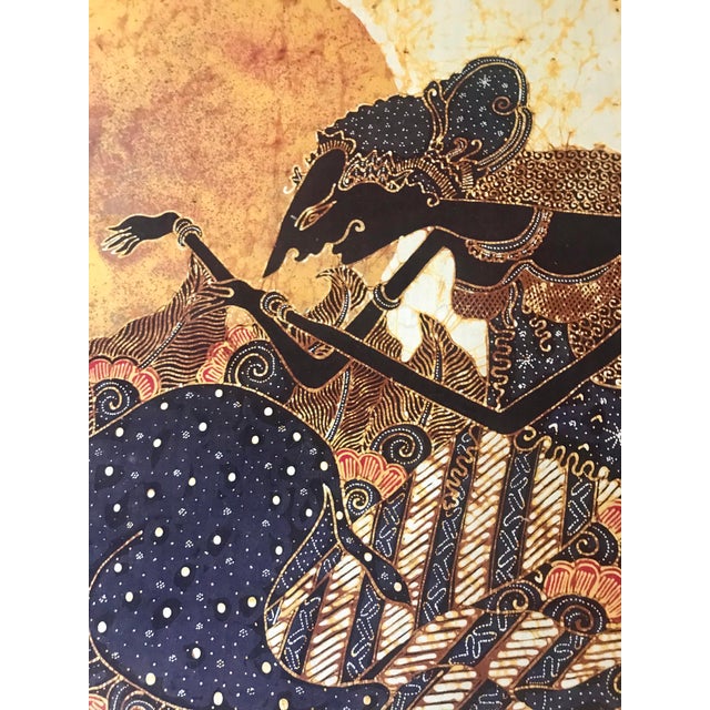 Vintage MidCentury Indonesian Folk Art Hand Made Batik Art From the