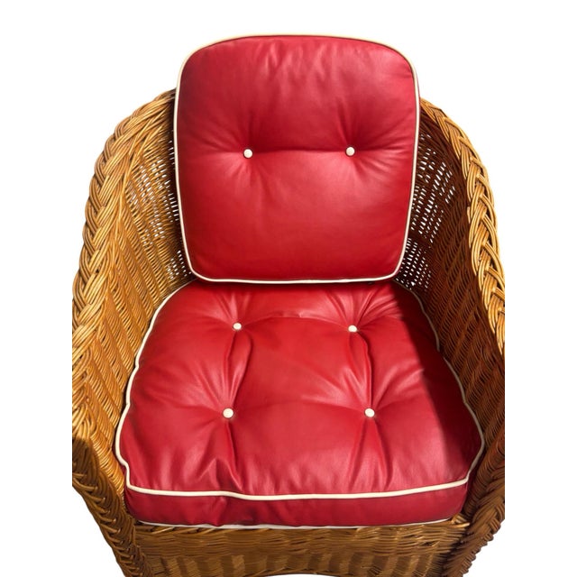 Coffee 6 Vintage McGuire Wicker Chairs For Sale - Image 8 of 11