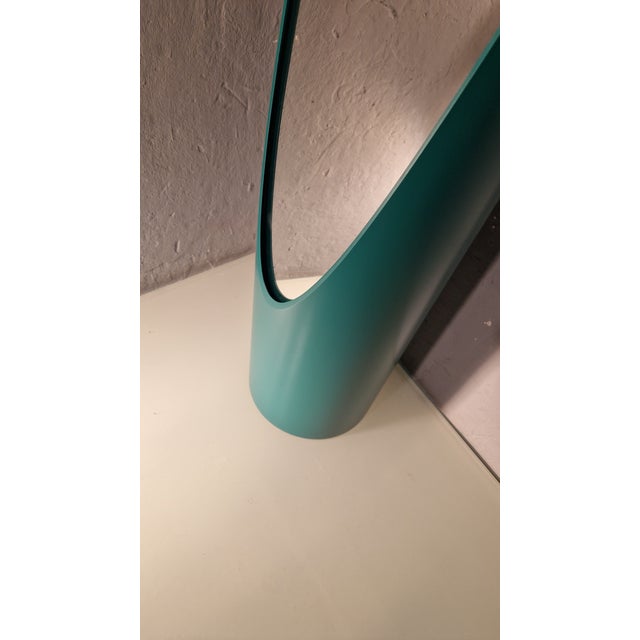 Glass Model Unghia Nail Lipstick Floor Mirror in Petrol Green For Sale - Image 7 of 15