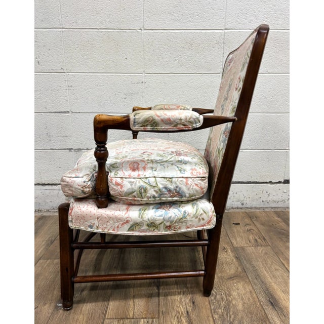 White Vintage French Provincial Louis XV Style Armchair Bergere For Sale - Image 8 of 9