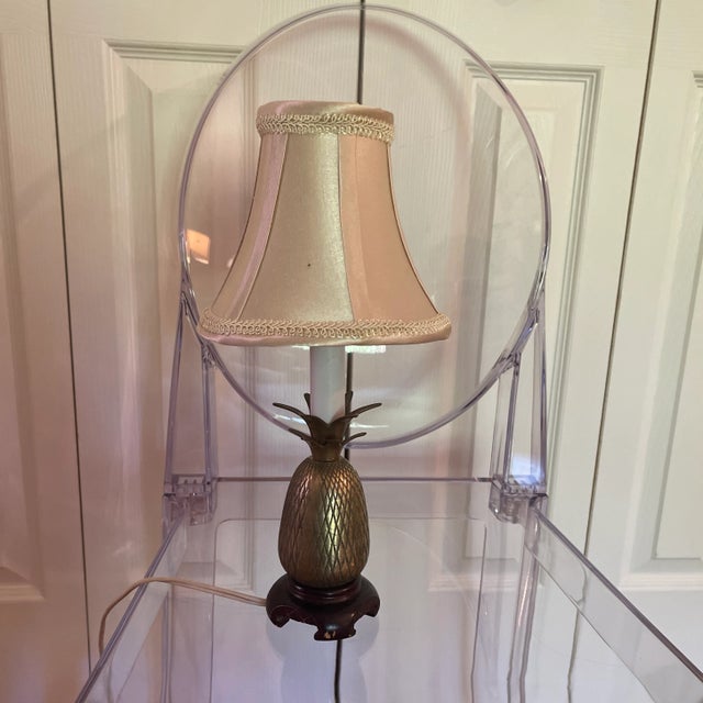 Mid 20th Century Miniature Brass Pineapple Candlestick Lamp For Sale - Image 4 of 5