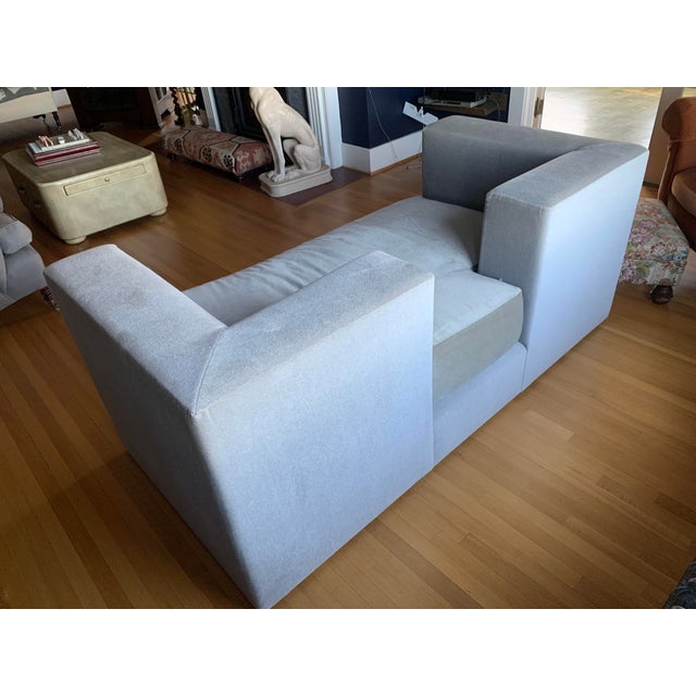 Textile J. Robert Scott Silk Mohair French Tet a Tet Sofa For Sale - Image 7 of 8