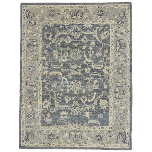 Earthy Gray Turkish Oushak Rug - 09'02 X 11'11 For Sale - Image 9 of 9