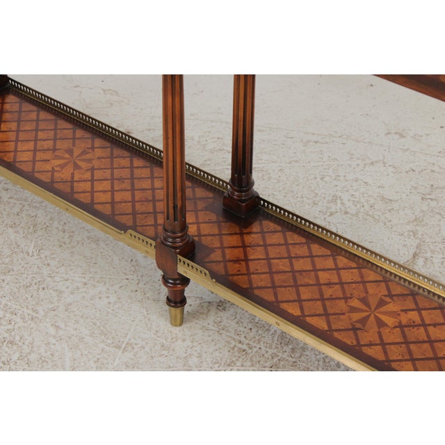 Theodore Alexander Burl Lattice Parquetry Console Table For Sale - Image 11 of 15