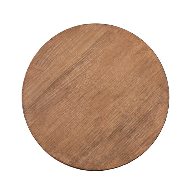 Matthew Izzo Home Brutus Round Upcycled Pine Wood Side Table For Sale - Image 4 of 6