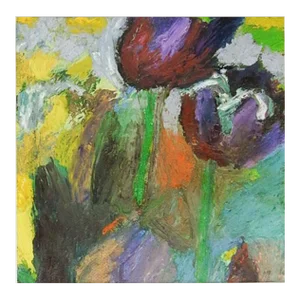 Contemporary Abstract Purple Tulip Painting