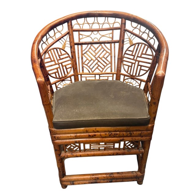 Wood Rattan Brighton Fretwork Chair For Sale - Image 7 of 7