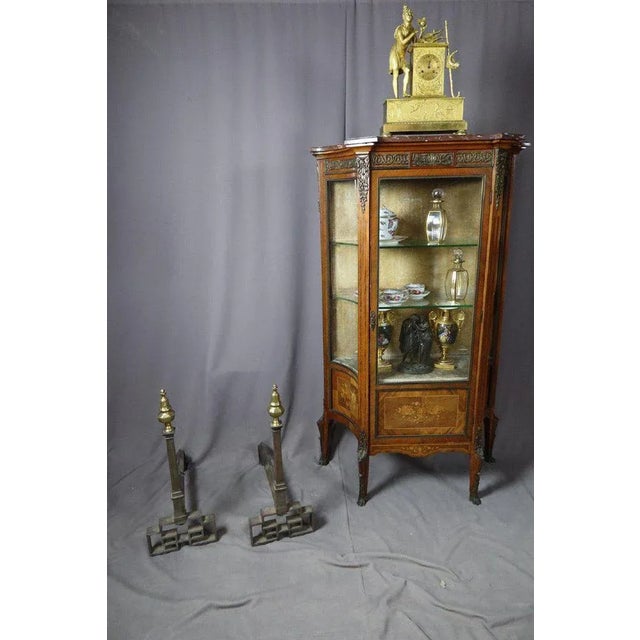 Wrought Iron and Bronze Andirons, Set of 2 For Sale - Image 9 of 10