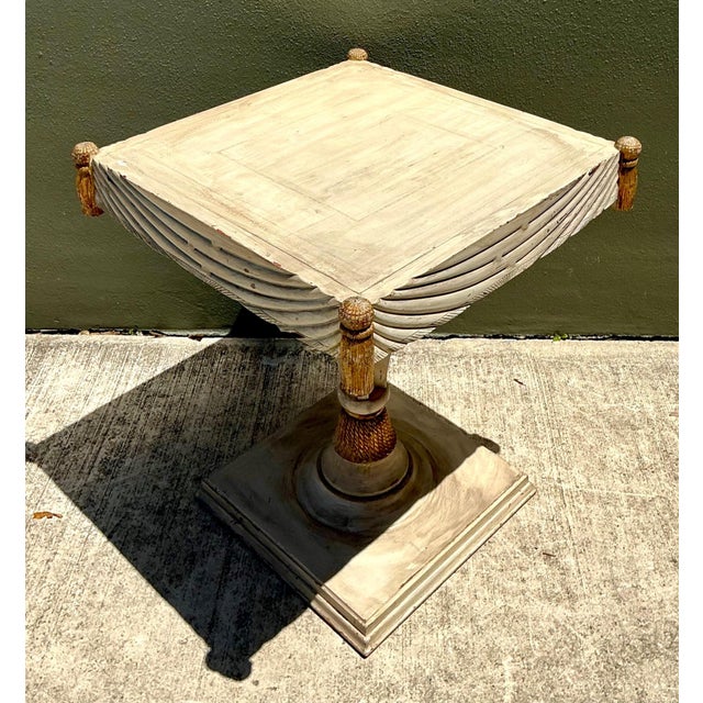 Vintage Carved Tassel Accent Table For Sale - Image 10 of 16