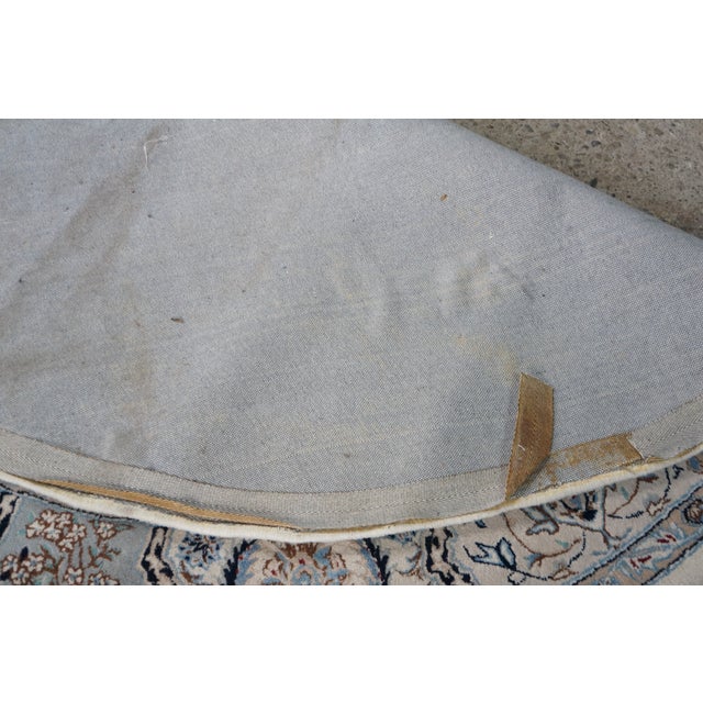 Vintage Nain Floral All Over Vine Palmette Round Wool & Silk Area Rug 74" For Sale - Image 11 of 13