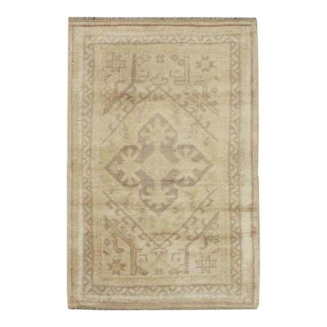 Galerie Shabab Collection Early 20th Century Turkish Oushak Throw Rug For Sale