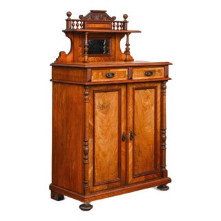Gründerzeit Vertiko with Walnut Top, Late 19th Century For Sale