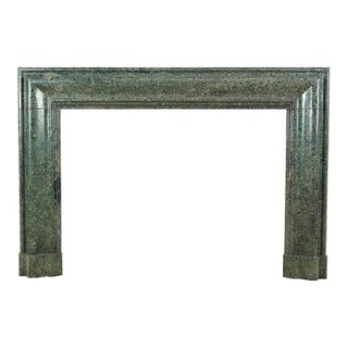 Antique Bolection Dark Green Marble Mantel For Sale