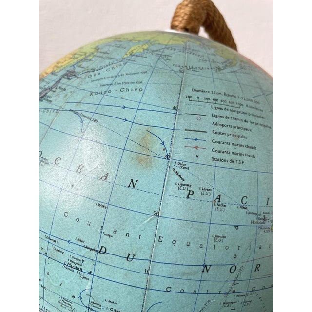 Luminous Terrestrial Globe Tarride attributed to Adrien Audoux & Frida Minet, 1950s For Sale - Image 15 of 18