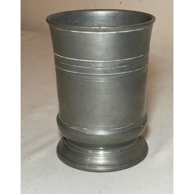 Rare Antique 18th Century Handmade Pewter Beer Mug Stein Early Touch Mark 1700's For Sale - Image 9 of 12