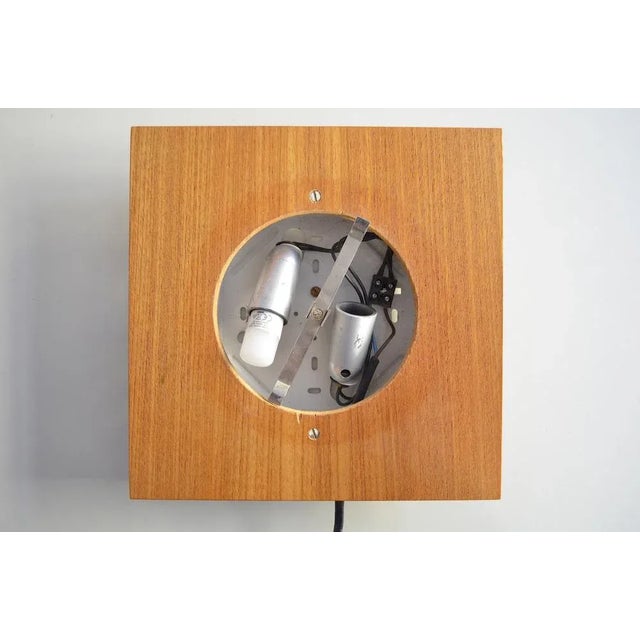 1960s Scandinavian Opal Glass & Teak Lamp, 1960s For Sale - Image 5 of 6