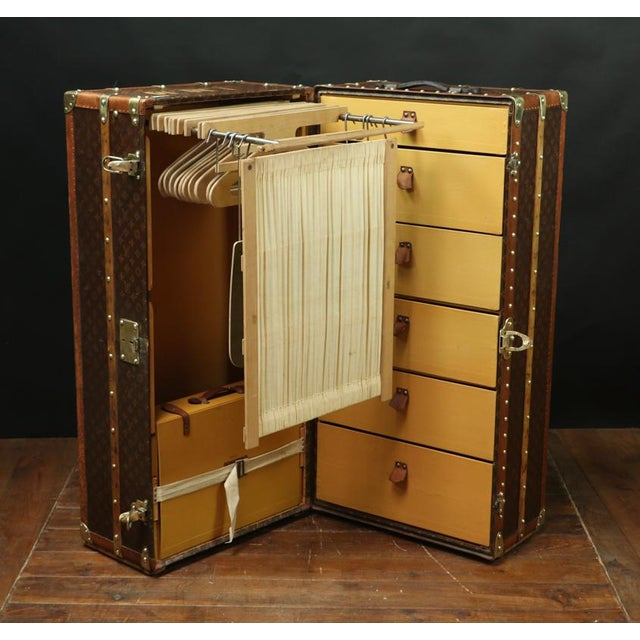 Monogrammed Wardrobe Trunk from Louis Vuitton, 1920s For Sale - Image 6 of 12