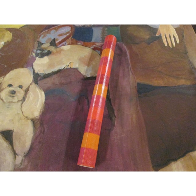 1970s United DeSoto Vintage 1970s Red & Orange Plaid Motif Wallcovering For Sale - Image 5 of 8