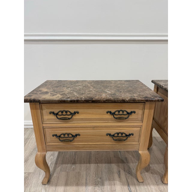 French Provincial 1990s Pair of Thomasville French Provincial Nighstands by Terrace Garden Collection For Sale - Image 3 of 12