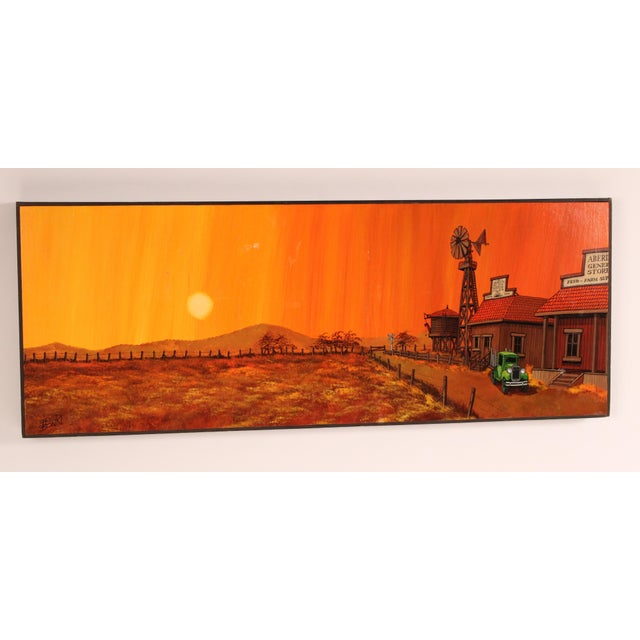 Modern Painting by Fred Bonn (Born 1940) of Aberdeen Texas Sunset For Sale - Image 3 of 11