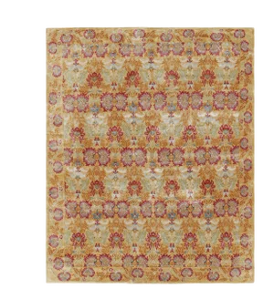 Rug & Kilim’s European Style Rug in Gold With Floral Patterns “Toledo”