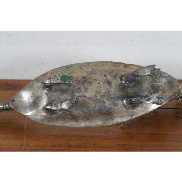 Vintage Bronze Sculptural Chinese Dragon Centerpiece Serving Tray Bowl Compote For Sale - Image 10 of 12