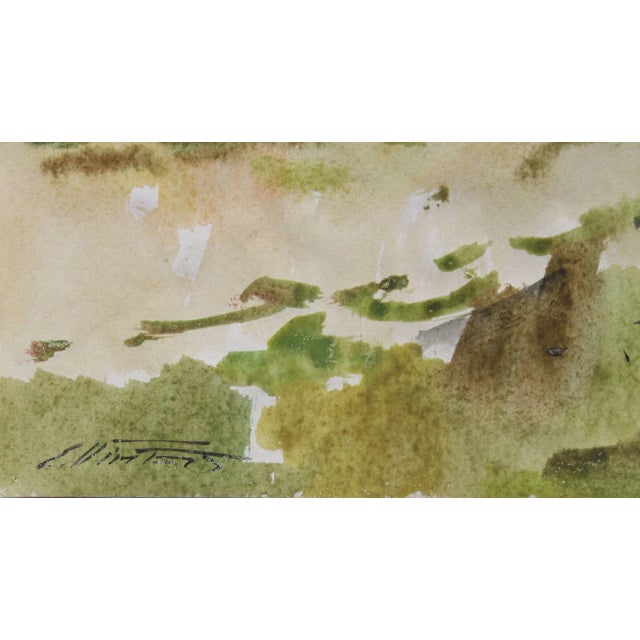 Edgars Vinters, Forest Landscape with River, Watercolor, 1980s For Sale - Image 5 of 6