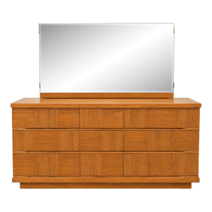 Mid 20th Century 9 Drawer Dresser W/ Removable Mirror