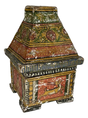 Antique Indian Hand Painted Dowry Box