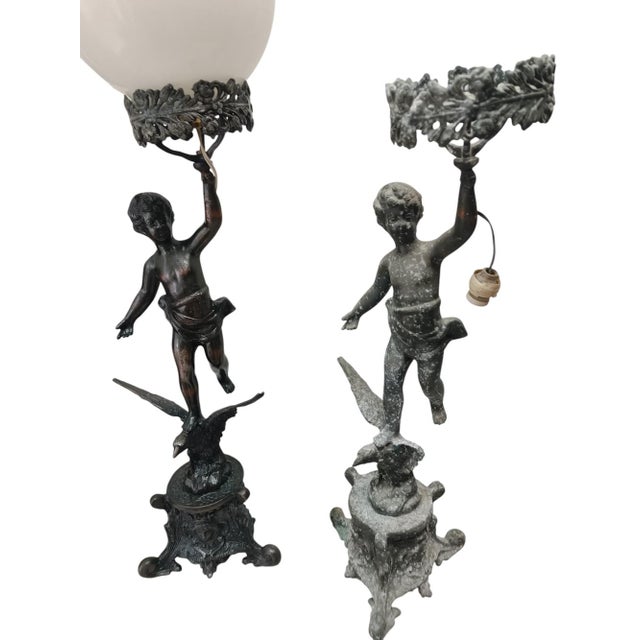 Metal Vintage Torch Lamp in Metal For Sale - Image 7 of 9