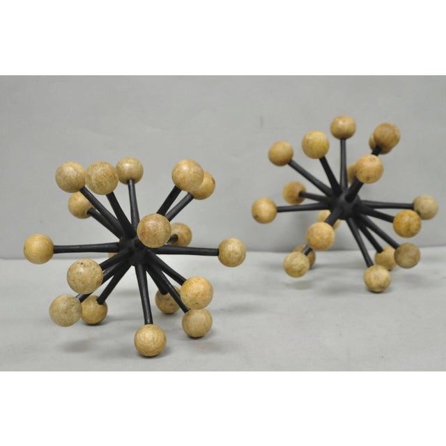 Contemporary Modern Wood & Metal "Jax" Abstract Table Decor - A Pair For Sale - Image 11 of 11