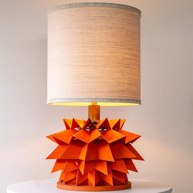 Sculptural Orange Table Lamp by R. Houben, 1970 For Sale - Image 6 of 12