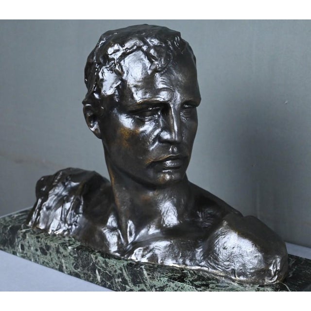 Black Victor Demanet, Bust of a Man, 20th Century, Bronze For Sale - Image 8 of 18