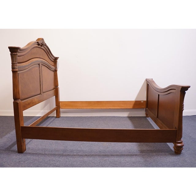 Wood Kevin Charles Cherry Contemporary Traditional Empire Style King Size Bed For Sale - Image 7 of 9