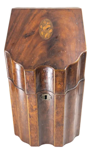 18th Century English Georgian Mahogany Knife Box With Rose Inlay