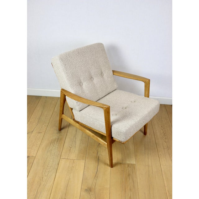 Polish Beige Stefan Oak Armchair, 1970s For Sale - Image 11 of 13