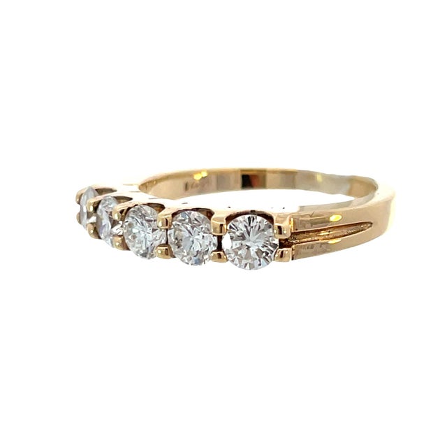 Gold 14k Yellow Gold 1.03 Total Carat Diamond Band, Size 6.5 For Sale - Image 8 of 12