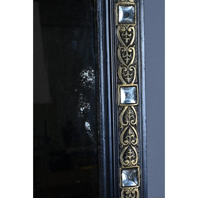 Antique Napoleon III Mirror with Pediment, 1800s For Sale - Image 10 of 15